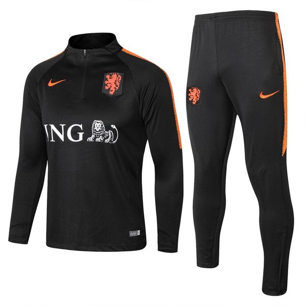 Survetement Football Pays-Bas 2018 Noir Orange